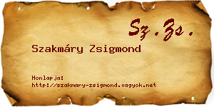 Szakmáry Zsigmond névjegykártya