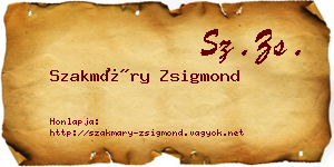 Szakmáry Zsigmond névjegykártya